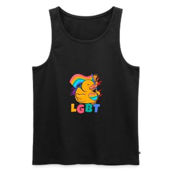LGBT Bath Duckie Gay Pride Human Rights Lesbian Ru - Männer Premium Bio Tank Top - Schwarz - Vorne - AI Model Male 178 light (178cm)