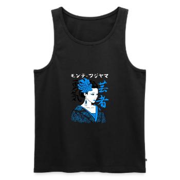 Geisha-Kanji - Männer Premium Bio Tank Top - Schwarz - Vorne - AI Model Male 178 light (178cm)