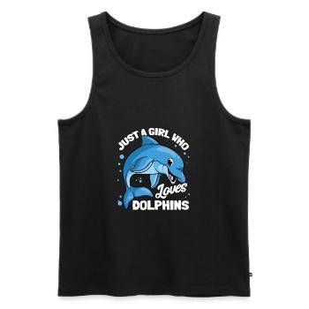 Delphine Delphin Delfin - Männer Premium Bio Tank Top - Schwarz - Vorne - AI Model Male 178 light (178cm)