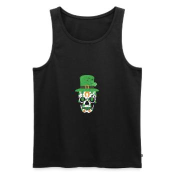 St. Patrick's Day Skull Irish shamrock - Men's Premium Organic Tank Top - black - Front - Michal (187cm)