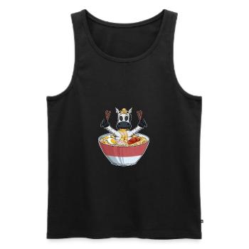 Kawaii Zebra Japanese Ramen Noodles I Otaku Anime - Men's Premium Organic Tank Top - black - Front - AI Model Male 178 light (178cm)