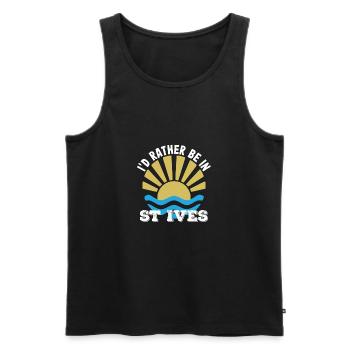 St Ives - Cornwall - I'd Rather Be In St Ives - Men's Premium Organic Tank Top - black - Front - AI Model Male 178 light (178cm)