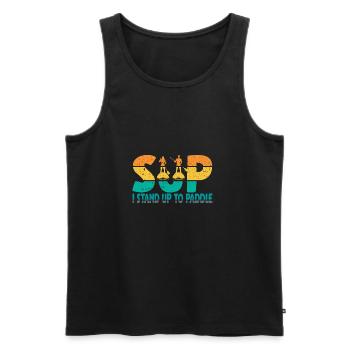 I stand up to Paddle. Stand up Paddle - Men's Premium Organic Tank Top - black - Front - AI Model Male 178 light (178cm)