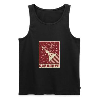 Baikonur Soviet Union Russia Communism - Men's Premium Organic Tank Top - black - Front - AI Model Male 178 light (178cm)