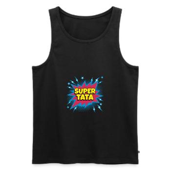 Super Tapa super héro supertata - Débardeur bio Premium Homme - noir - Devant - Michal (187cm)