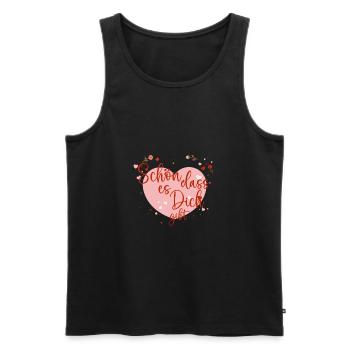 Valentin - Schön Dass Es Dich Gibt - Liebe Küssen - Männer Premium Bio Tank Top - Schwarz - Vorne - AI Model Male 178 light (178cm)