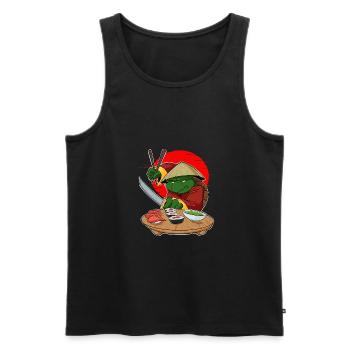 Samurai Sushi Turtle Japanese Food I Maki Lover - Männer Premium Bio Tank Top - Schwarz - Vorne - AI Model Male 178 light (178cm)