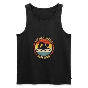 Not All Athletes Wear Shoes Schwimmer Schwimmen - Männer Premium Bio Tank Top - Schwarz - Vorne - Michal (187cm)