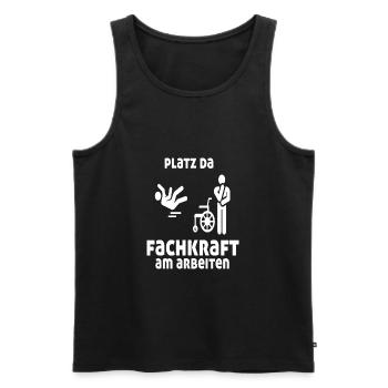 Platz Da Fachkraft Am Arbeiten - Männer Premium Bio Tank Top - Schwarz - Vorne - Michal (187cm)