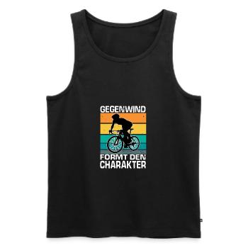 Vintage Radsportler Motiv für Mountainbiker - Männer Premium Bio Tank Top - Schwarz - Vorne - Michal (187cm)