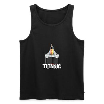 Titanic Avril 1912 Vintage Cruise Ship - Débardeur bio Premium Homme - noir - Devant - AI Model Male 178 light (178cm)