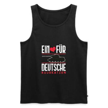 Tank driver predatory cats military tank - Männer Premium Bio Tank Top - Schwarz - Vorne - AI Model Male 178 light (178cm)
