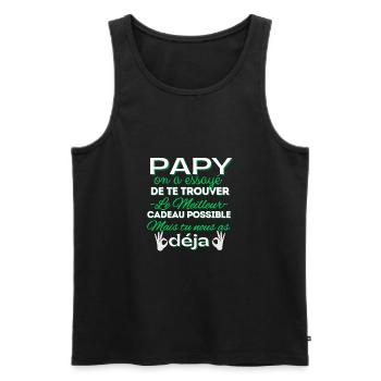 Papy Grand-père Fête Des Pères Cadeau Anniversaire - Männer Premium Bio Tank Top - Schwarz - Vorne - Michal (187cm)