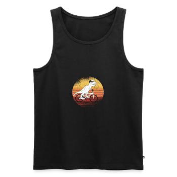 Bicycle T-Rex Lover Bicycle Motocross Dinosaur - Men's Premium Organic Tank Top - black - Front - Michal (187cm)