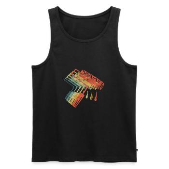 Paint Roller Retro Vintage Color - Men's Premium Organic Tank Top - black - Front - Michal (187cm)