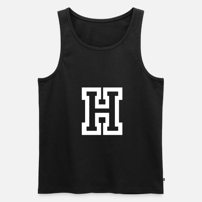 Buchstabe H - Männer Premium Bio Tank Top - Schwarz