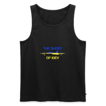 Le fantôme de Kiev Puck Futin Fuck Poutine Zelensky - Débardeur bio Premium Homme - noir - Devant - AI Model Male 178 light (178cm)
