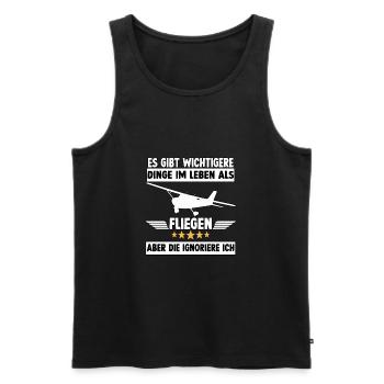 Flugzeug Aviation für Hobby Piloten Flieger - Männer Premium Bio Tank Top - Schwarz - Vorne - Michal (187cm)