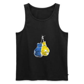 Gants De Boxe Ukraine Drapeau Stand With Ukraine - Débardeur bio Premium Homme - noir - Devant - Michal (187cm)