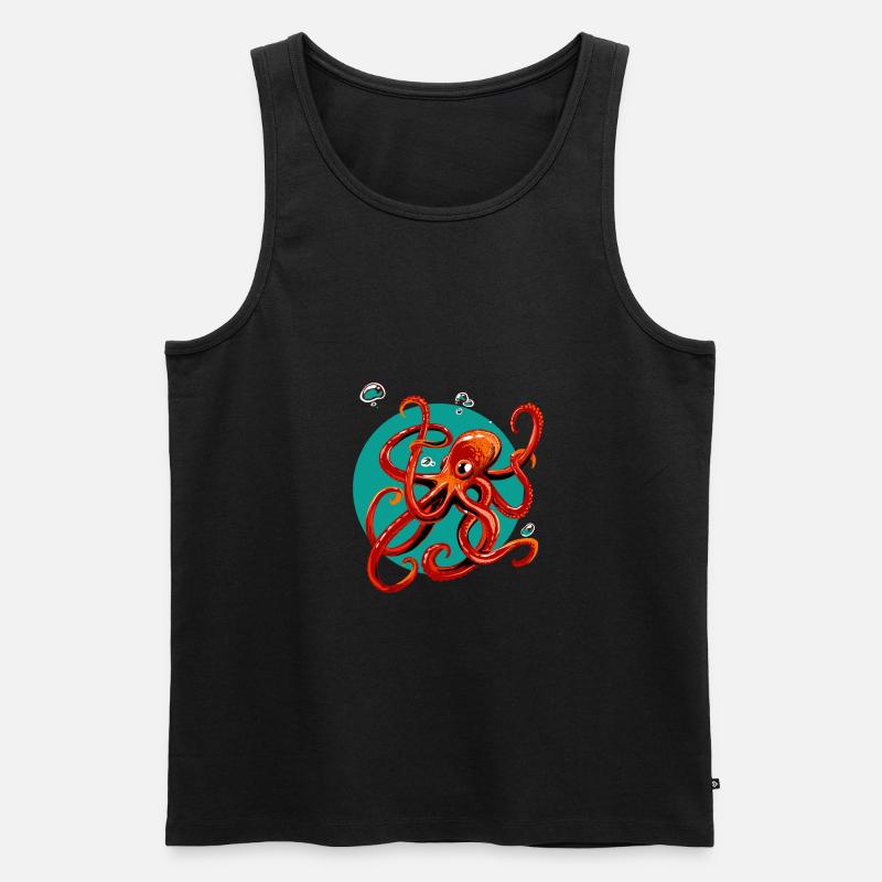 Octopus - Männer Premium Bio Tank Top - Schwarz