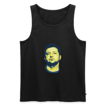 Zelensky Ucrania Pop Art - Débardeur bio Premium Homme - noir - Devant - AI Model Male 178 light (178cm)