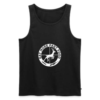 eat more fast food - Men's Premium Organic Tank Top - black - Front - AI Model Male 178 light (178cm)