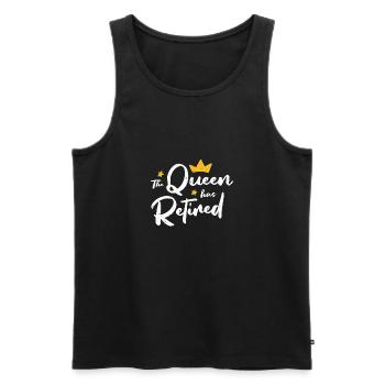 La reine a pris sa retraite sarcastique - Débardeur bio Premium Homme - noir - Devant - Michal (187cm)