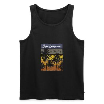 Baja California Mexiko Palme - Männer Premium Bio Tank Top - Schwarz - Vorne - Michal (187cm)