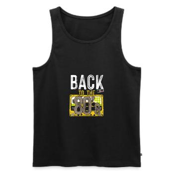 party 80s retro costume Back to the 80's outfit - Männer Premium Bio Tank Top - Schwarz - Vorne - AI Model Male 178 light (178cm)