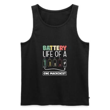 Metalworker Machining Battery Life Of A Cnc - Men's Premium Organic Tank Top - black - Front - AI Model Male 178 light (178cm)