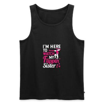 Funny gymnast cheering I'm here - Men's Premium Organic Tank Top - black - Front - Michal (187cm)