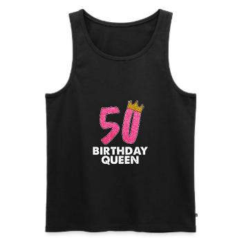 50 Birthday Queen 50th Birthday Queen 50 Years Old - Männer Premium Bio Tank Top - Schwarz - Vorne - Michal (187cm)