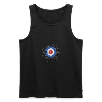 Eisstockschießen Haus Retro Eisstockschießen Ziel - Männer Premium Bio Tank Top - Schwarz - Vorne - AI Model Male 178 light (178cm)