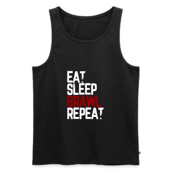 Eat Sleep Brawl Repeat Gamer - Männer Premium Bio Tank Top - Schwarz - Vorne - AI Model Male 178 light (178cm)