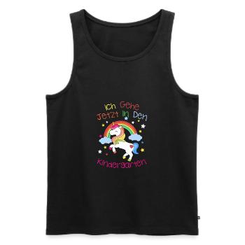 Kinder Ich geh jetzt in den Kindergarten Unicorn - Männer Premium Bio Tank Top - Schwarz - Vorne - Michal (187cm)