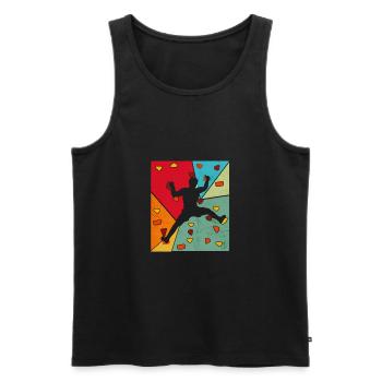 Vintage Bouldering Design Rock Climbing Men Women - Men's Premium Organic Tank Top - black - Front - AI Model Male 178 light (178cm)