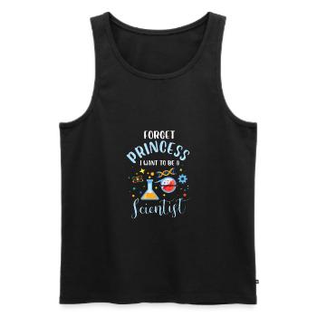 Oubliez princesse je veux devenir scientifique - Débardeur bio Premium Homme - noir - Devant - AI Model Male 178 light (178cm)