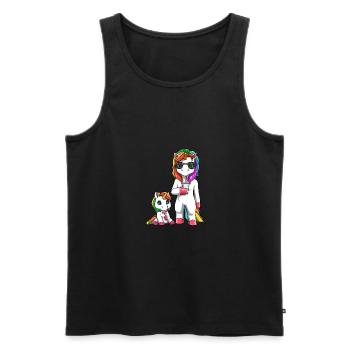 Cool Mamacorn Mutter Baby Mädchen Einhörner - Männer Premium Bio Tank Top - Schwarz - Vorne - Michal (187cm)