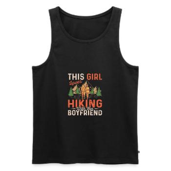This Girl Loves Hiking With Her Boyfriend Mountain - Männer Premium Bio Tank Top - Schwarz - Vorne - Michal (187cm)