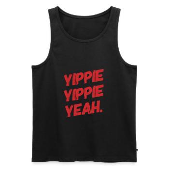 YIPPIE YIPPIE YEAH. Buy the Original Fun Shirt : ) - Männer Premium Bio Tank Top - Schwarz - Vorne - AI Model Male 178 light (178cm)