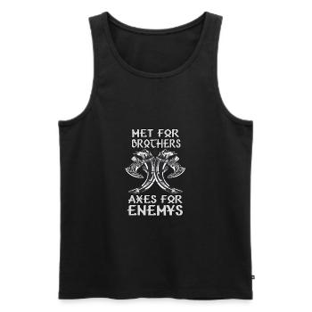 Wikinger Nordmann Motiv Met Trinken Odin Wikinger - Männer Premium Bio Tank Top - Schwarz - Vorne - Michal (187cm)