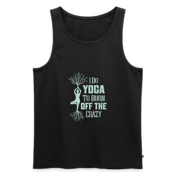 Je fais du yoga pour brûler le yoga de méditation fou - Débardeur bio Premium Homme - noir - Devant - Michal (187cm)