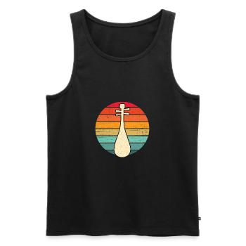 Biwa Asian RETRO String Instrument - Men's Premium Organic Tank Top - black - Front - Michal (187cm)