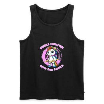 Dieses Einhorn Geht Zur Schule - Einhorn Schüler - Männer Premium Bio Tank Top - Schwarz - Vorne - Michal (187cm)