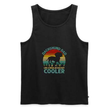 DACHSHUND DAD TECKEL DACHSHUND LOVE - Men's Premium Organic Tank Top - black - Front - AI Model Male 178 light (178cm)