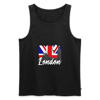 London - Männer Premium Bio Tank Top - Schwarz - Vorne - AI Model Male 178 light (178cm)