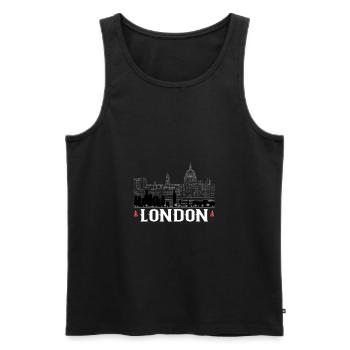 London - Männer Premium Bio Tank Top - Schwarz - Vorne - AI Model Male 178 light (178cm)