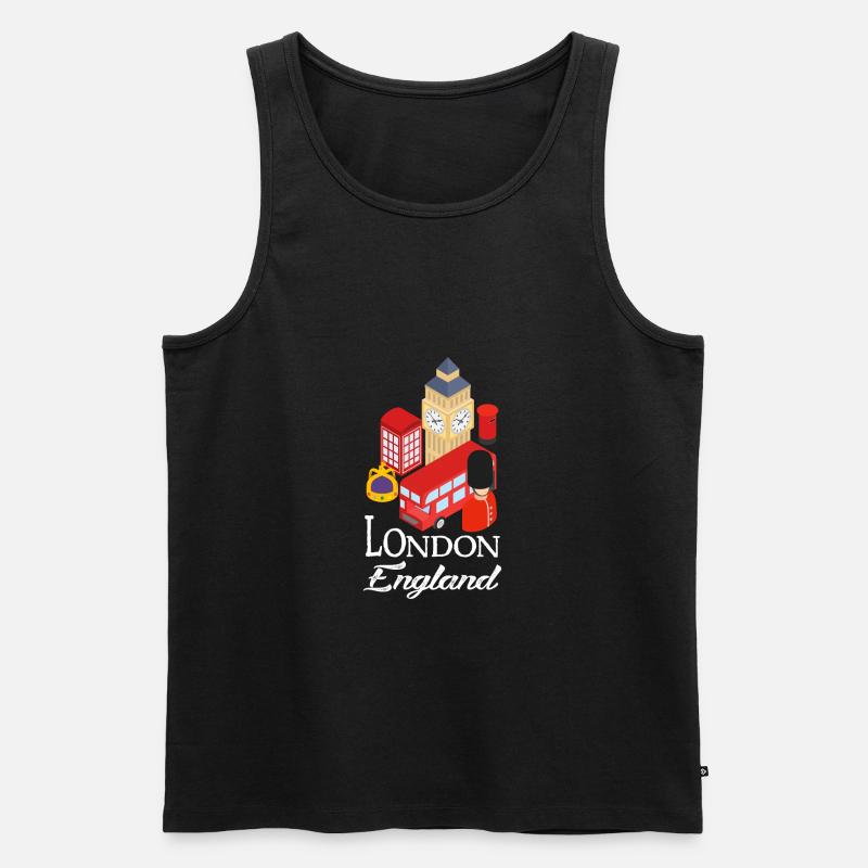 London - Männer Premium Bio Tank Top - Schwarz