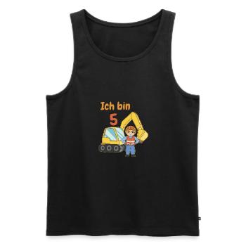 5 Geburtstag Bagger T-Shirt Junge - 5 Jahre - Männer Premium Bio Tank Top - Schwarz - Vorne - Michal (187cm)