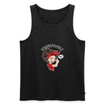 Albanian Girl Unbreakable I Albanian Heritage I - Männer Premium Bio Tank Top - Schwarz - Vorne - Michal (187cm)